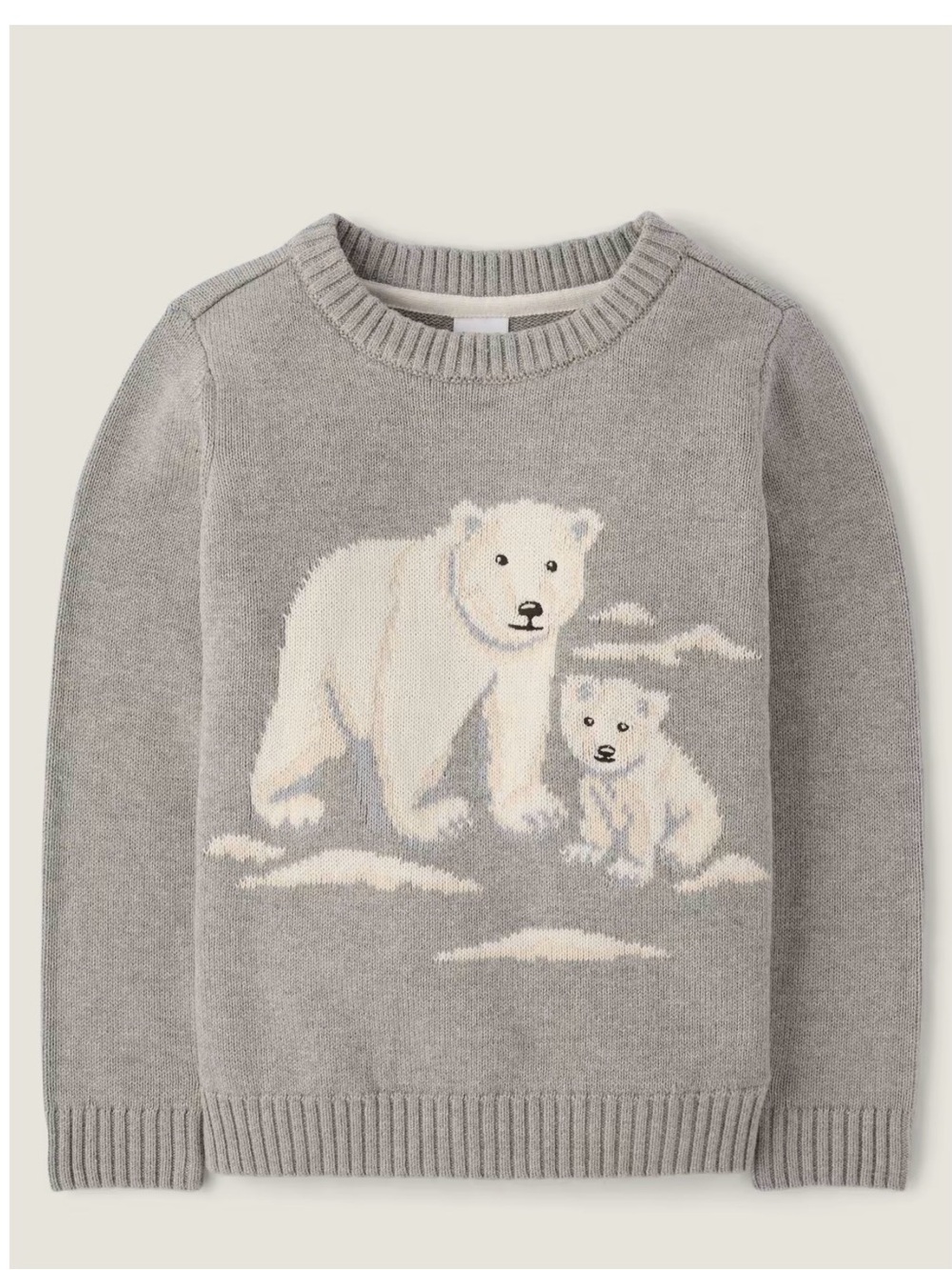 Gymboree Grey Knit Sweater with White Polar Bear Design